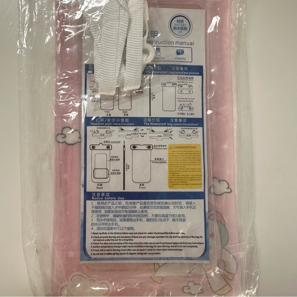 *Free w/ Purchase* NEW Waterproof Phone Pouch + Lanyard with Unicorn Print - Picture 5 of 6